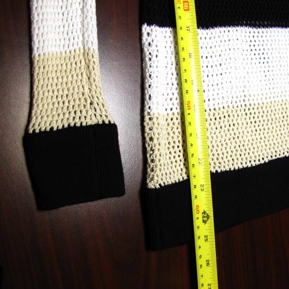 Boston Proper Open-Knit Stretch Striped Sweater Sz XS - Picture 11 of 12